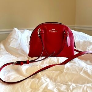 Red Coach Leather shoulder/crossbody Bag *Like New Never Used